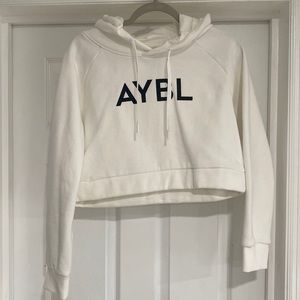 Cropped white AYBL hoodie. Never worn!
